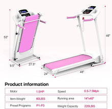 Load image into Gallery viewer, Clearance! Folding Treadmill 2.5HP Superfit Electric Treadmill with MP3 Speake LED Display Running Walking Jogging for Home Office