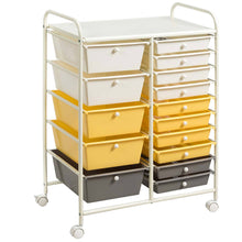 Load image into Gallery viewer, Costway 15 Drawer Rolling Storage Cart Tools Scrapbook Paper Office School Organizer