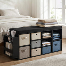 Load image into Gallery viewer, Tangkula Shoe Storage Bench with Umbrella Stand 10-Cubby Entryway Shoe Rack Organizer