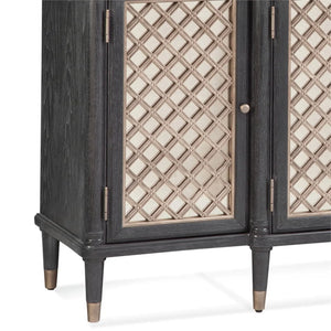 Bassett Mirror Groveland 6 - Shelf Wood Server with Metal Accents in Black