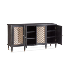 Load image into Gallery viewer, Bassett Mirror Groveland 6 - Shelf Wood Server with Metal Accents in Black