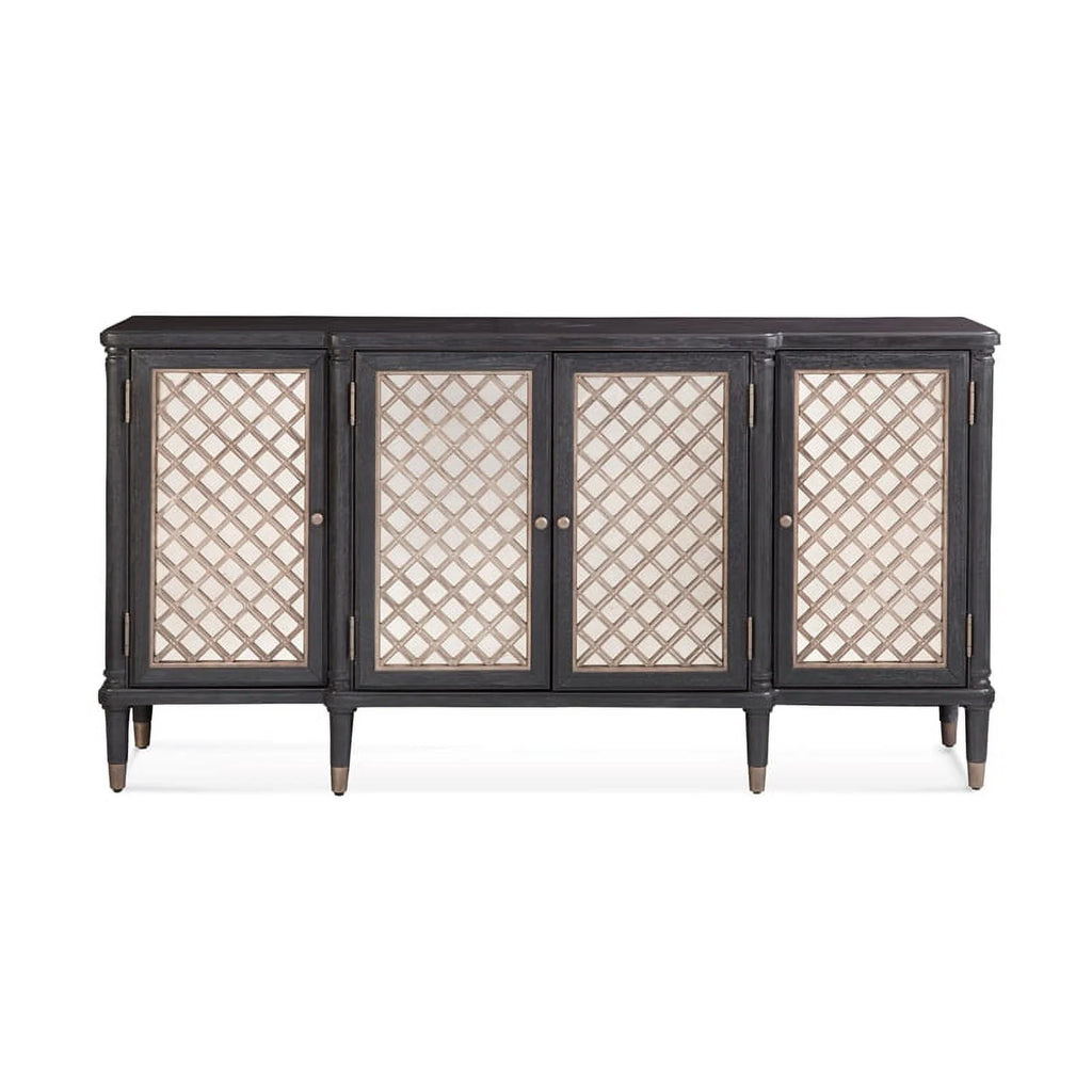 Bassett Mirror Groveland 6 - Shelf Wood Server with Metal Accents in Black